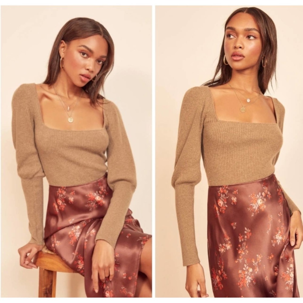 Reformation Tan Sweater - Crew Neck